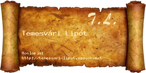 Temesvári Lipót névjegykártya